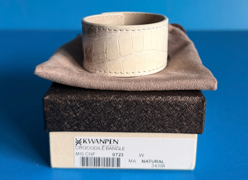 Kawapen Himalayan Crocodile Cuff Silver Hardware