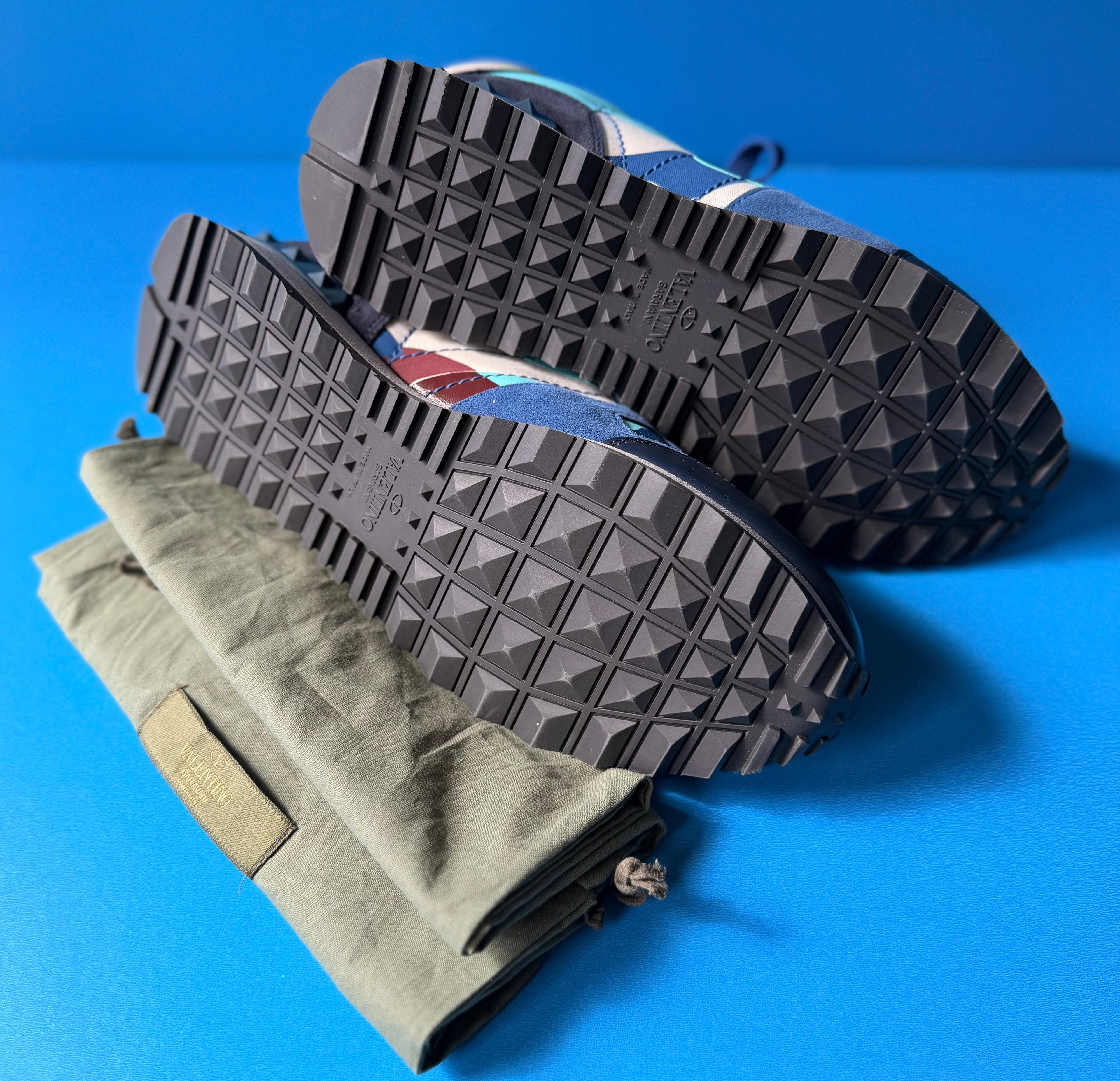 Valentino Garavani Rockrunner Camouflage Blue On Blue Size (40)