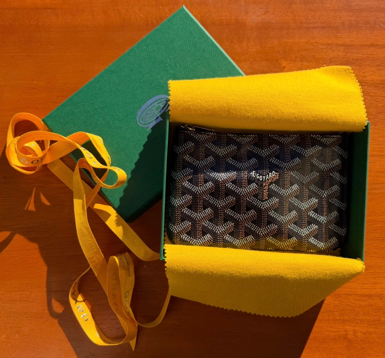 Goyard Sénat Mini Pouch In Black & Tan