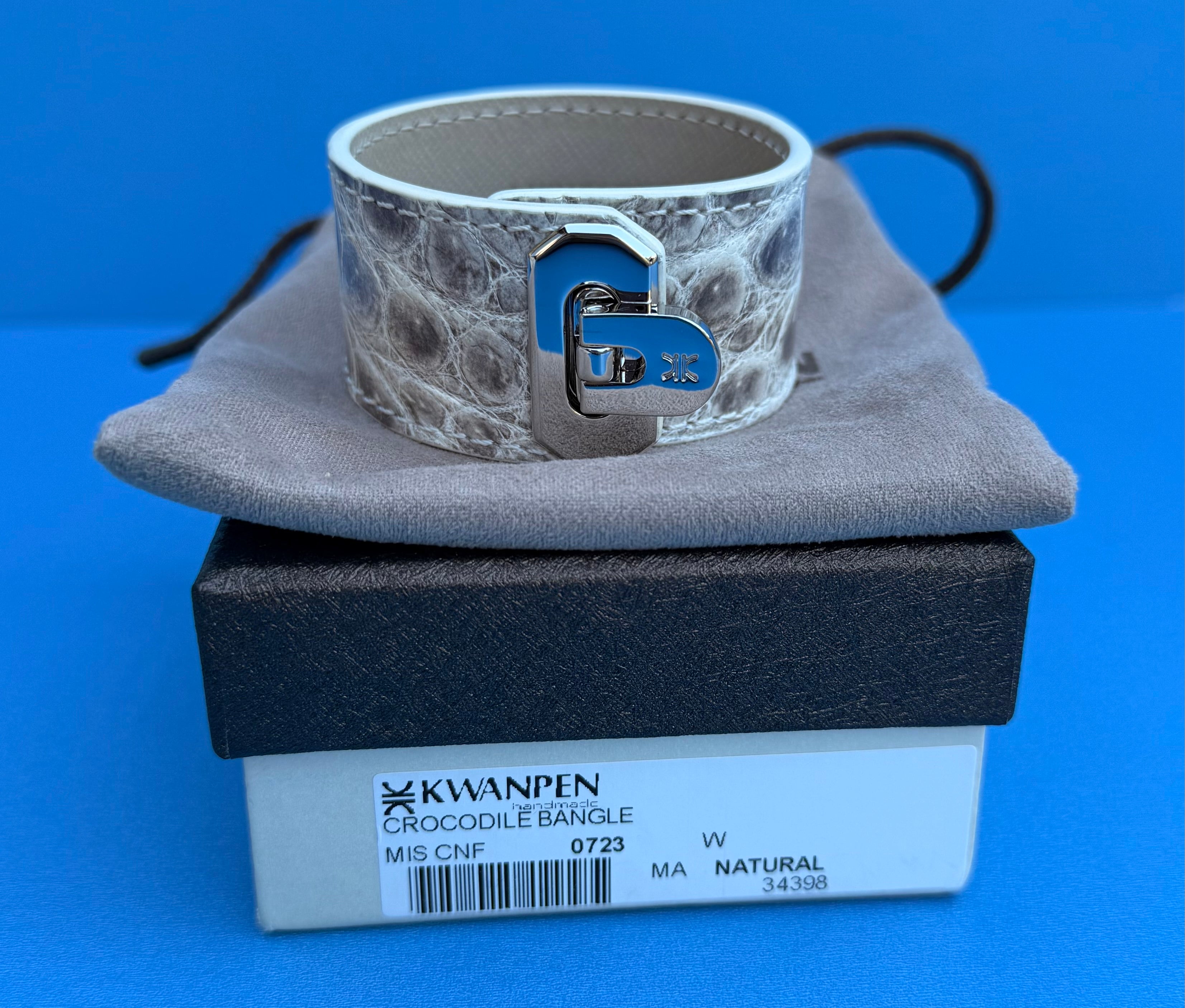 Kawapen Himalayan Crocodile Cuff Silver Hardware