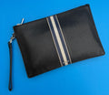 Bally Leather Striped Bag/ Clutch