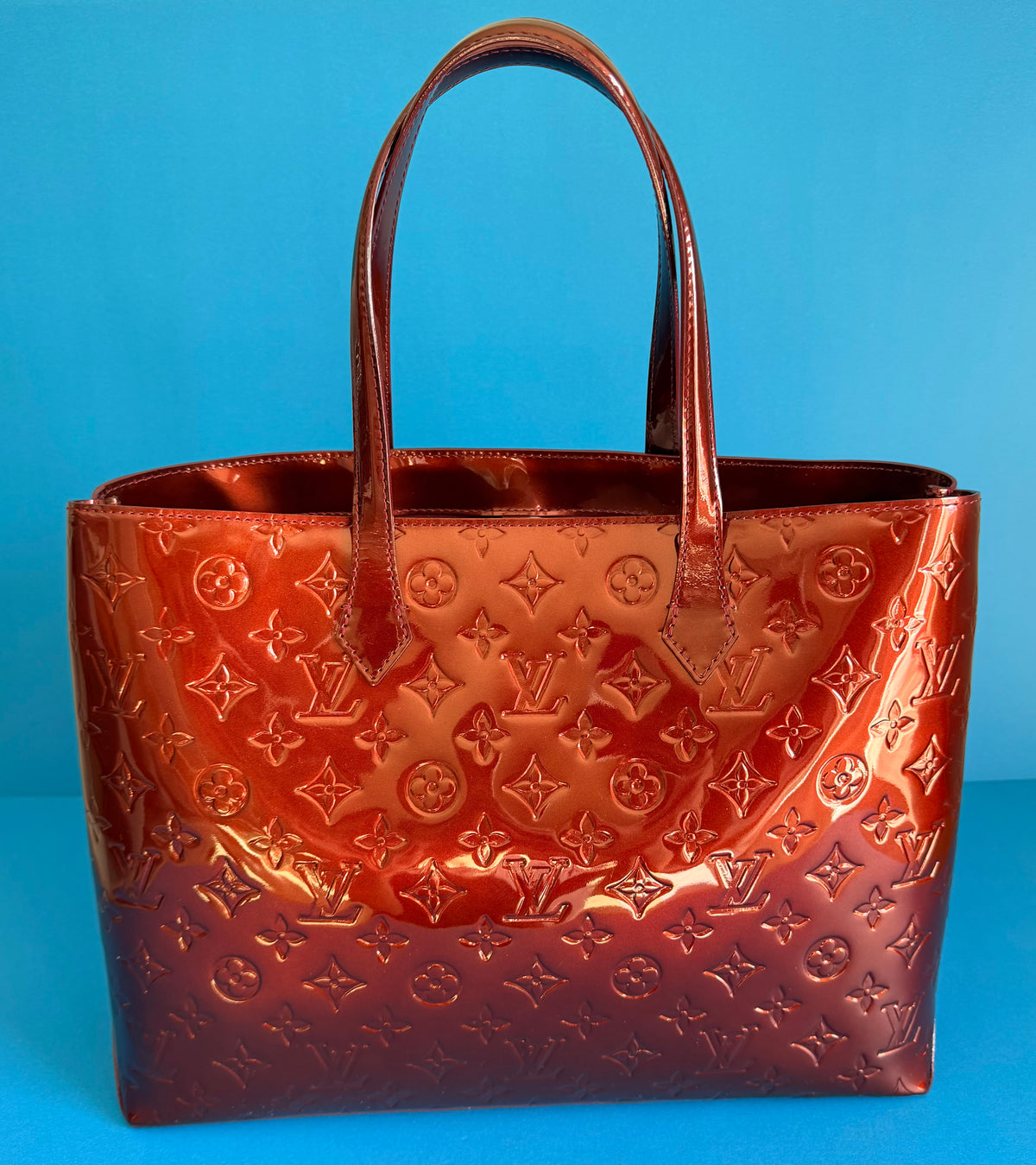 Louis Vuitton Wilshire MM Monogram Vernis Patent Leather Tote Bag