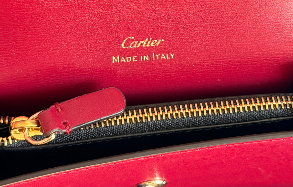 Cartier Panthère C De Cartier Mini Wallet In Cherry Red Calfskin