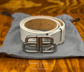 White Balenciaga BB Croc-Effect Leather Belt