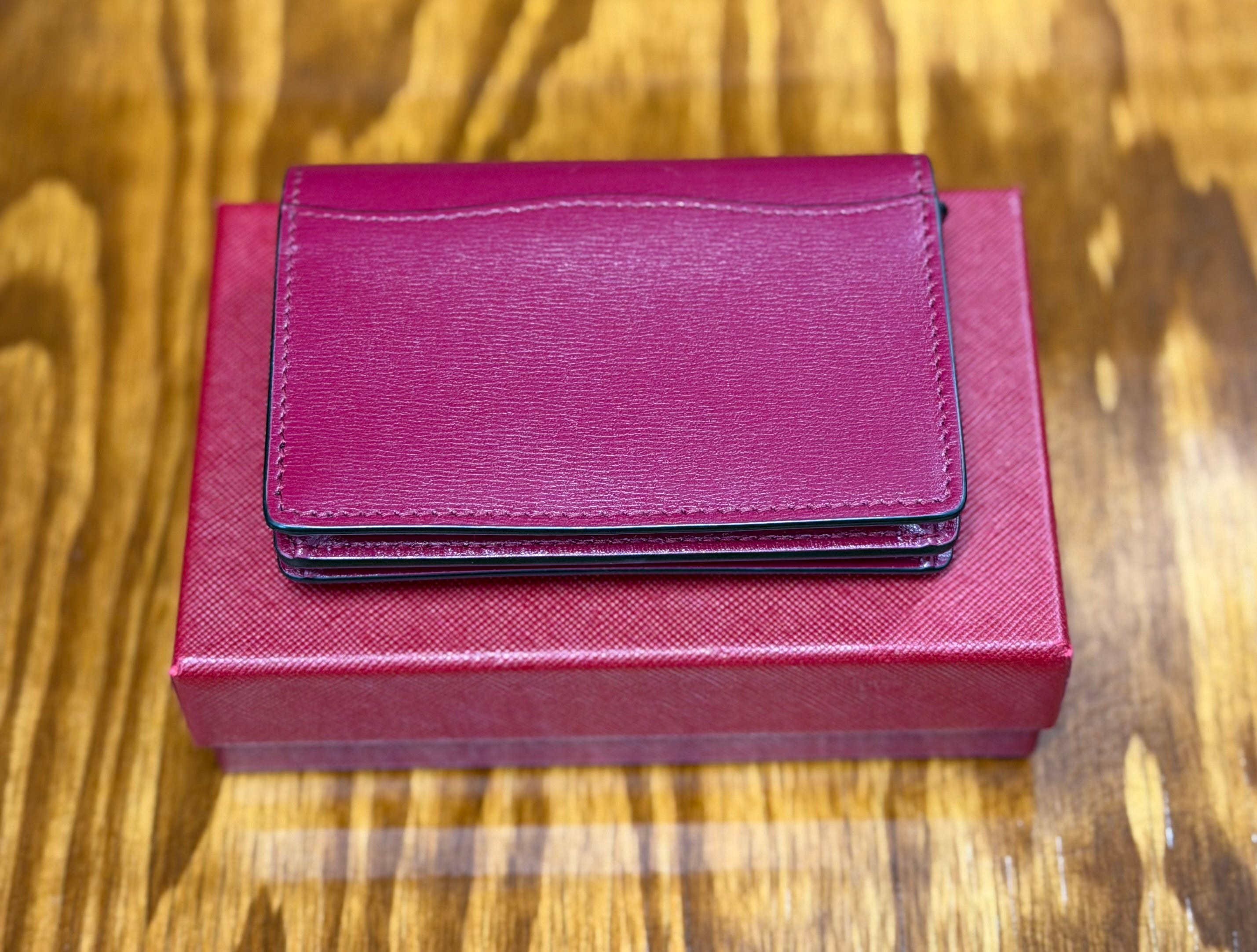 Cartier Panthère C De Cartier Mini Wallet In Cherry Red Calfskin