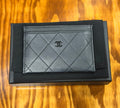 Rare Chanel 24P Collection Black On Black Lambskin Cardholder