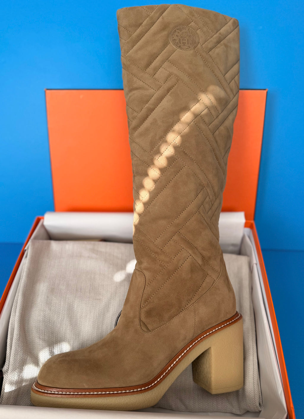 Hermès Fjord 70 suede woman’s boots in a beige Size (40)