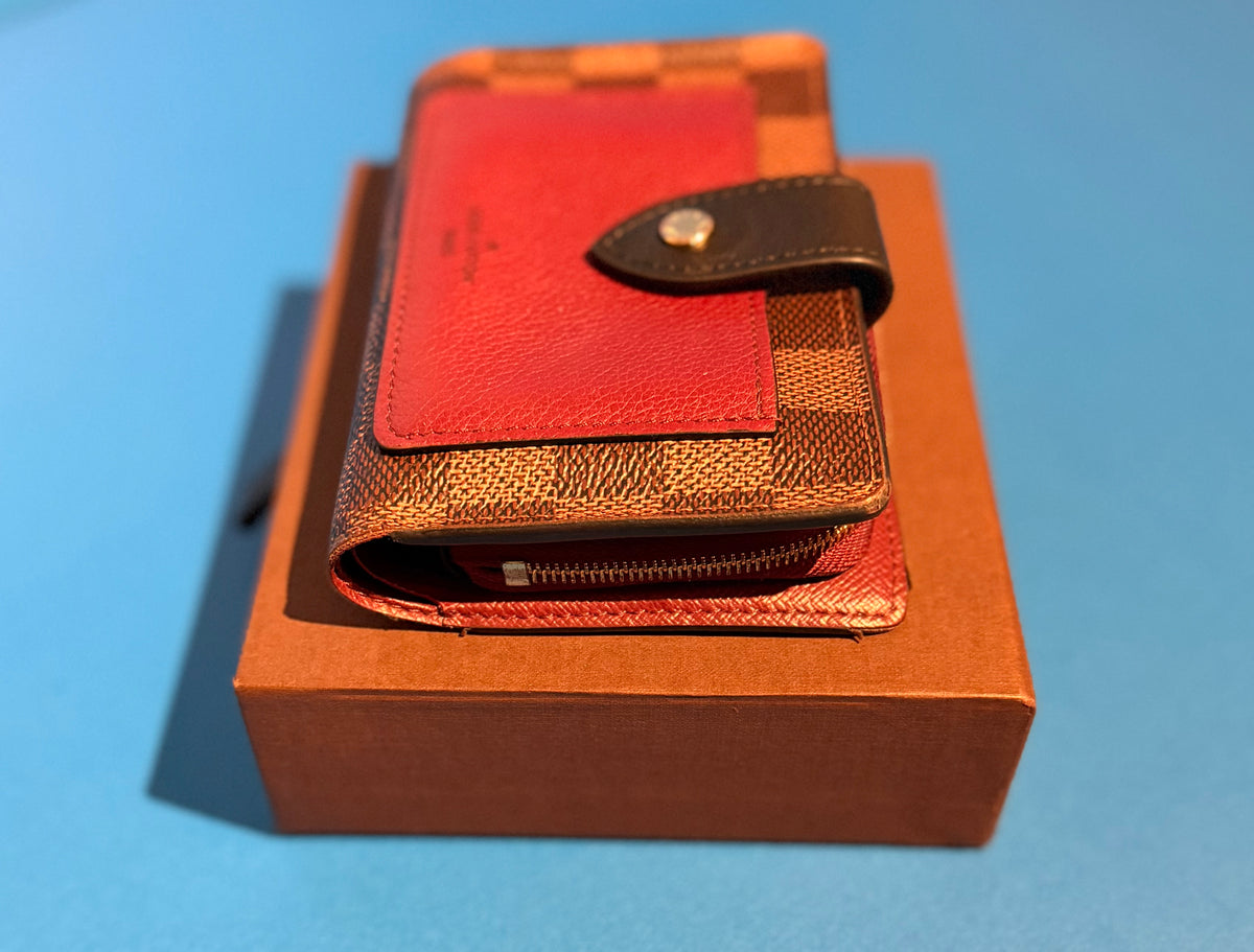 Louis Vuitton Juliette Wallet Damier Ebene Bordeaux Red Black