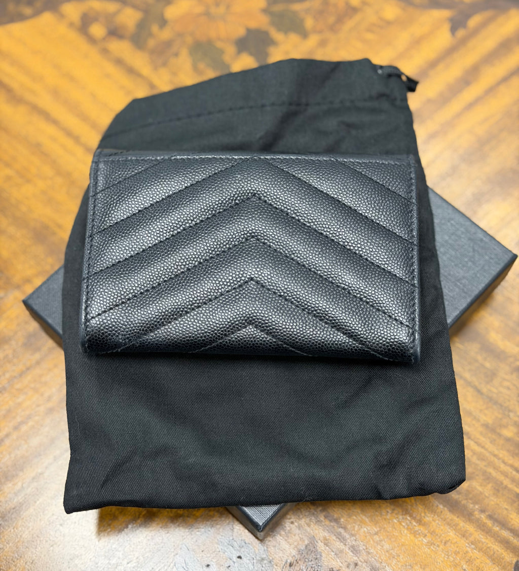 Saint Laurent Monogramme Quilted Textured-leather Wallet