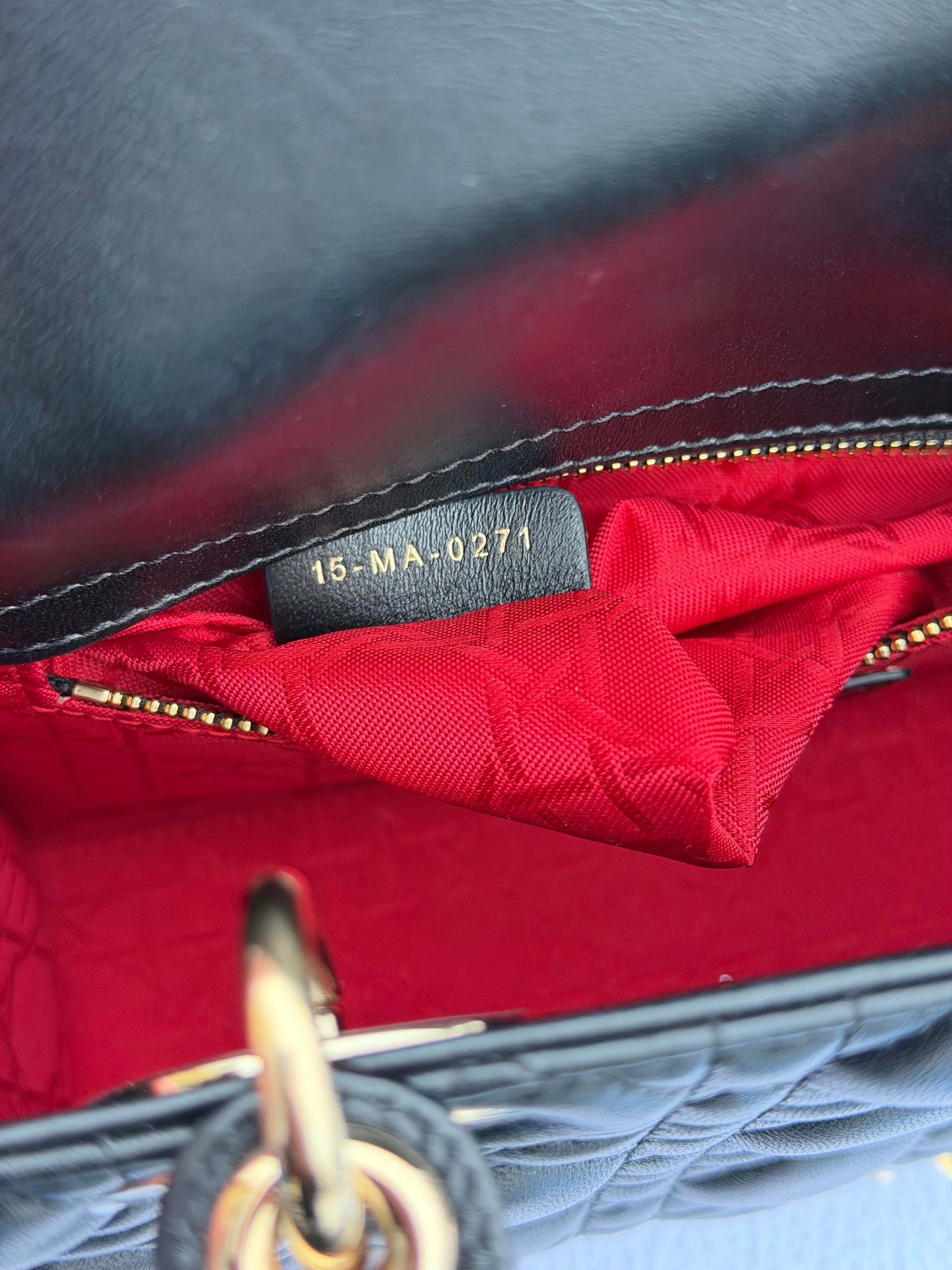 Christian Dior Lady Dior Handbag Black Lambskin, Small My ABCDior Bag