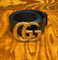Gucci GG Marmont Black Leather Belt