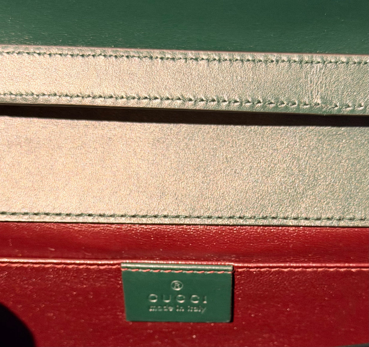 Gucci Zumi Small Green Leather Shoulder Bag Gold Chain GG Horsebit