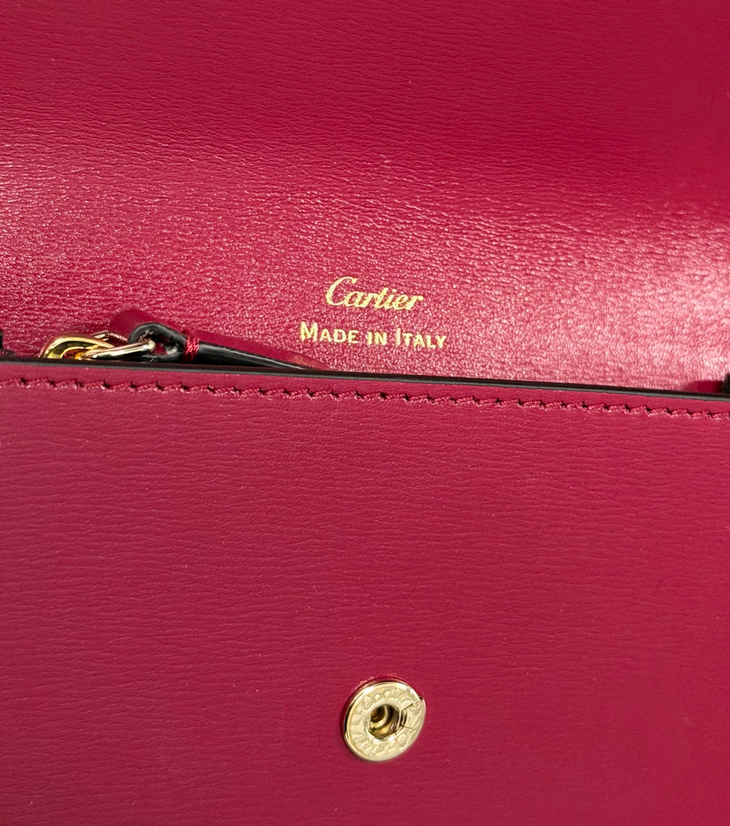 Cartier Panthère C De Cartier Mini Wallet In Cherry Red Calfskin