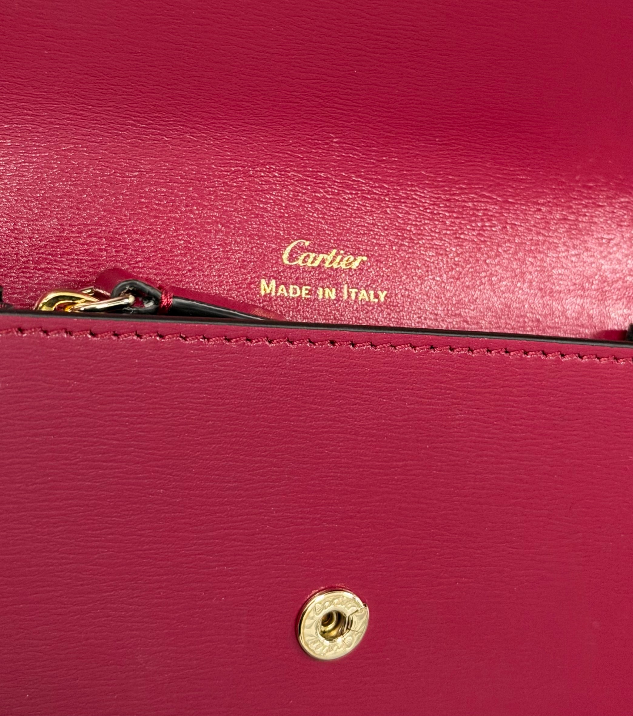 Cartier Panthère C De Cartier Mini Wallet In Cherry Red Calfskin