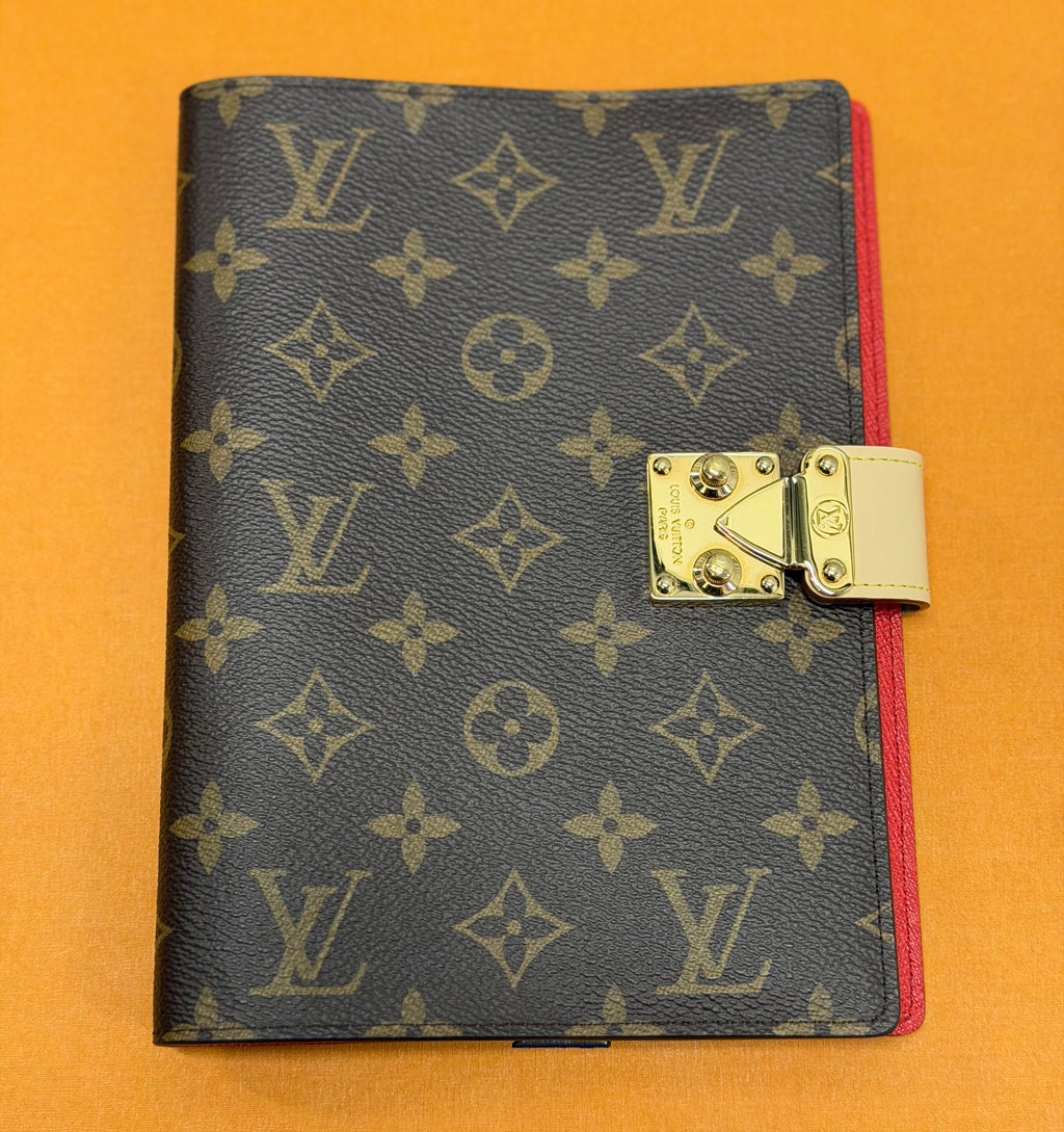 Louis Vuitton Paul MM Notebook Cover In Monogram Canvas Red Lining