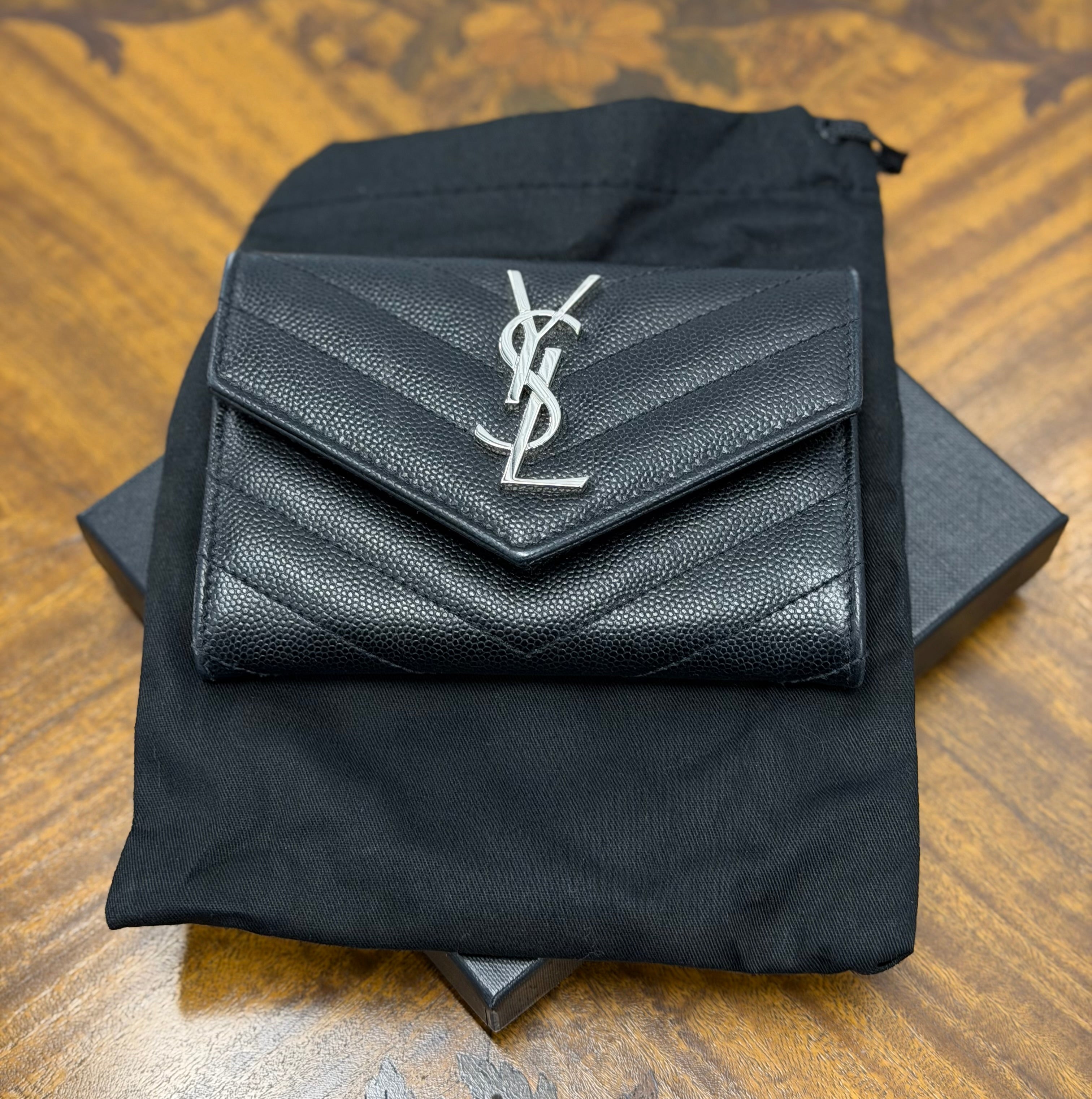 Saint Laurent Monogramme Quilted Textured-leather Wallet