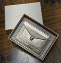 Bvlgari Serpenti Forever Metallic Silver Calfskin Leather Card Holder