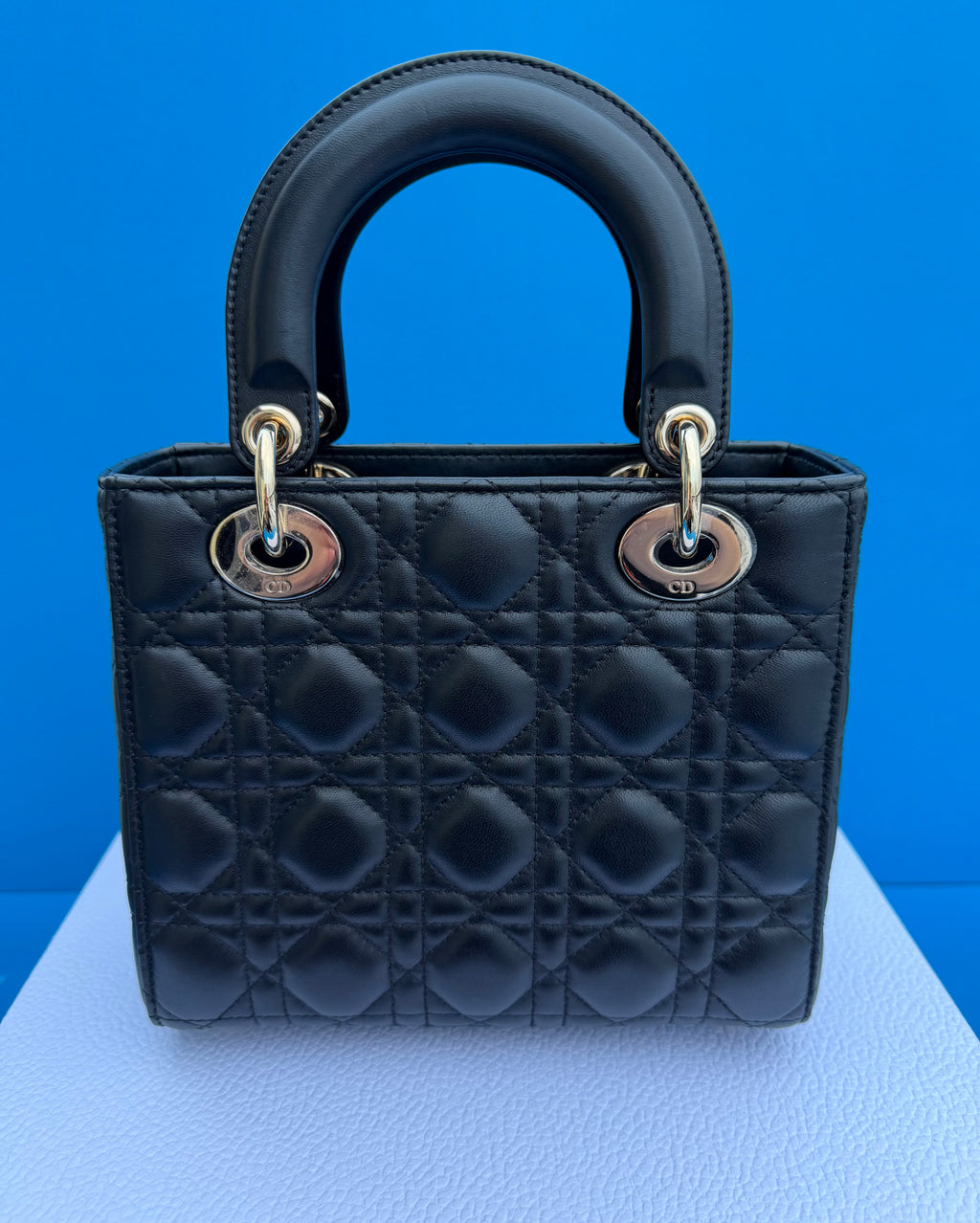 Christian Dior Lady Dior Handbag Black Lambskin, Small My ABCDior Bag
