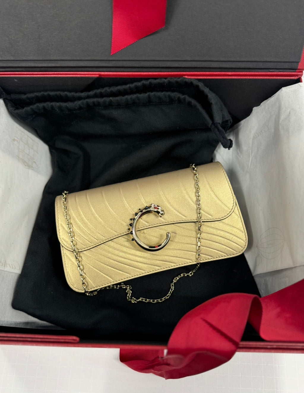 Cartier Panthère De Chain Mini Cross-Body Bag In Gold