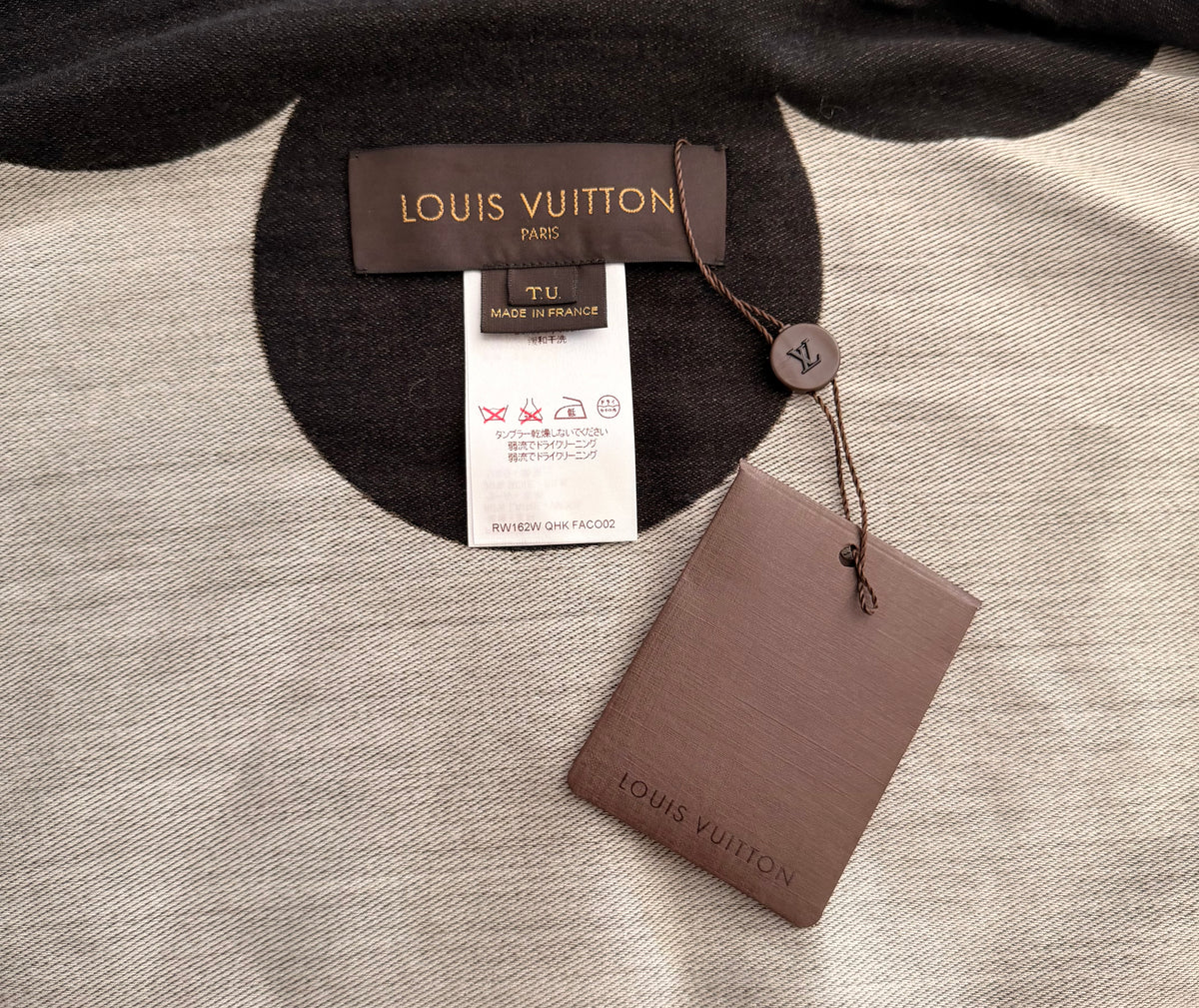 New Louis Vuitton Runway Wool Stripe Poncho Cape Coat Buckle Leather Trim (O/S)