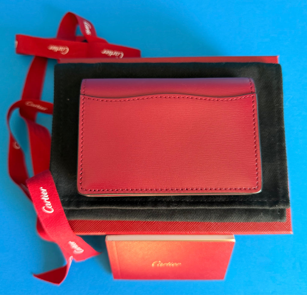 Cartier Panthère C De Cartier Mini Wallet In Cherry Red Calfskin