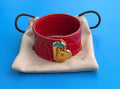 Kawapen Red Cuff Bracelet In Crocodile Leather
