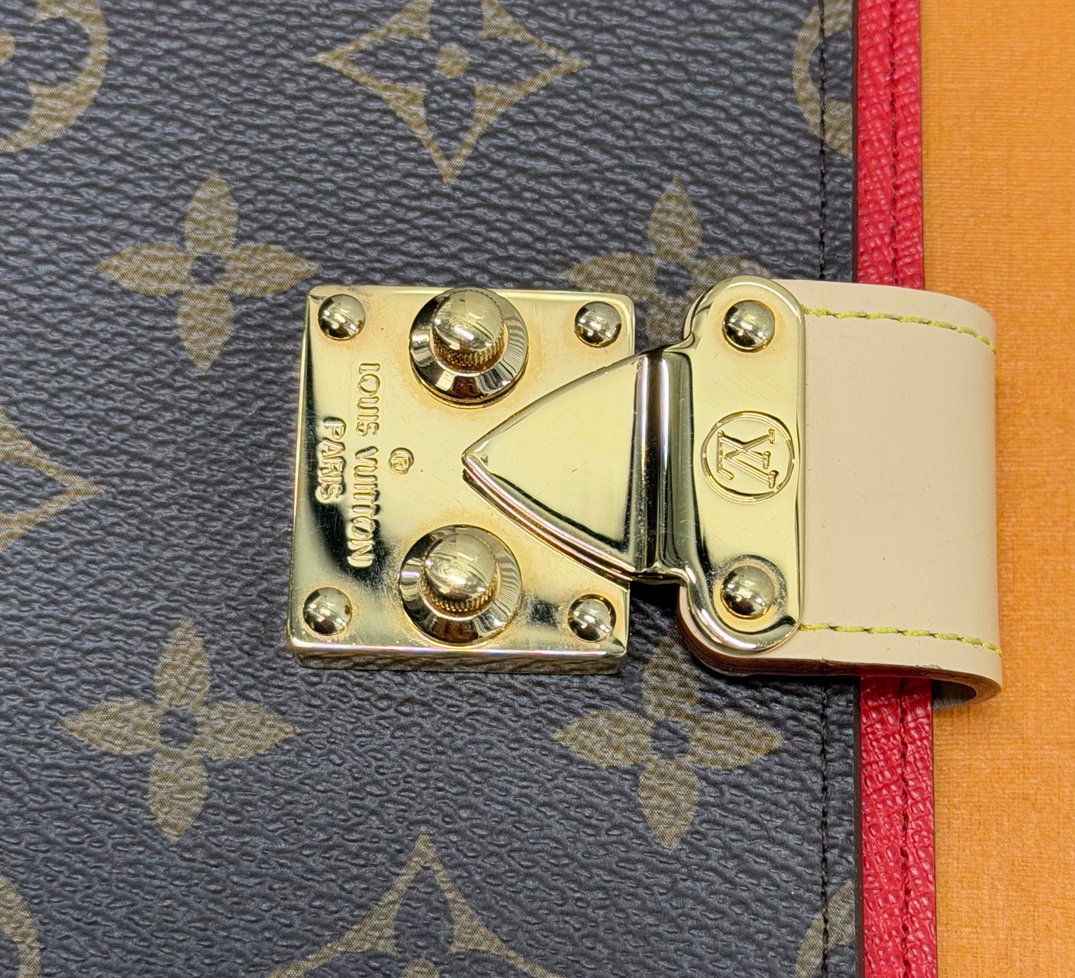 Louis Vuitton Paul MM Notebook Cover In Monogram Canvas Red Lining
