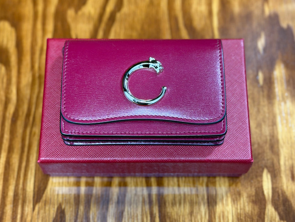 Cartier Panthère C De Cartier Mini Wallet In Cherry Red Calfskin