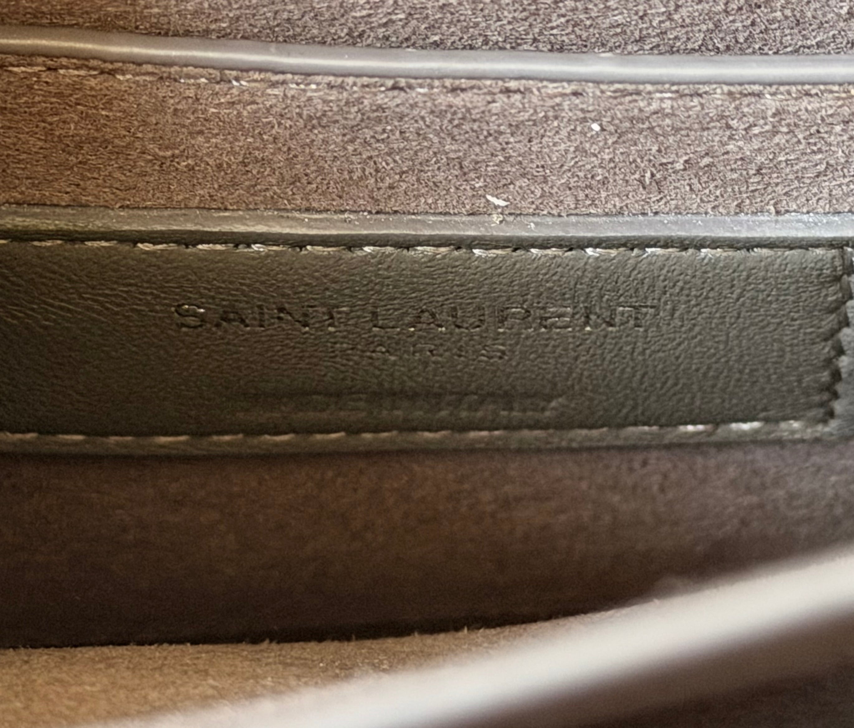 Saint Laurent medium sunset bag in gray croc effect￼