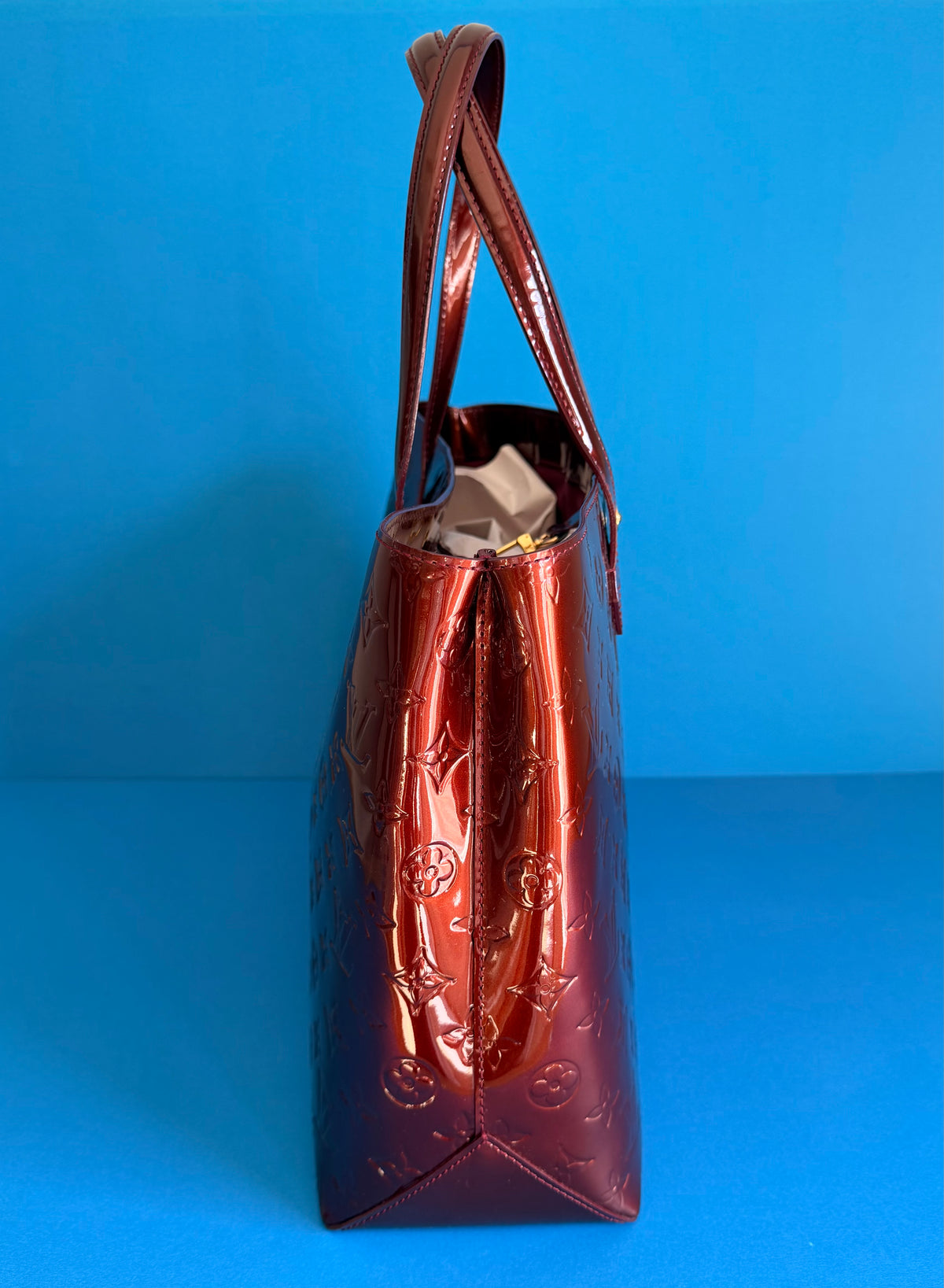 Louis Vuitton Wilshire MM Monogram Vernis Patent Leather Tote Bag