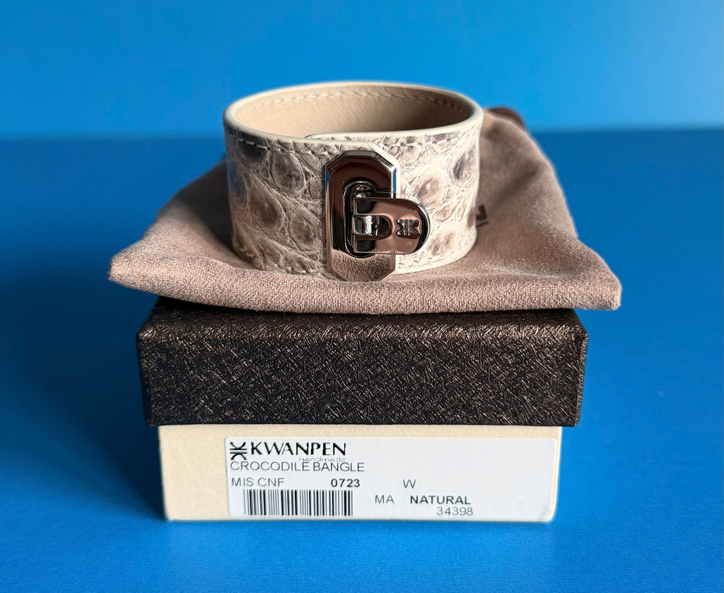 Kawapen Himalayan Crocodile Cuff Silver Hardware