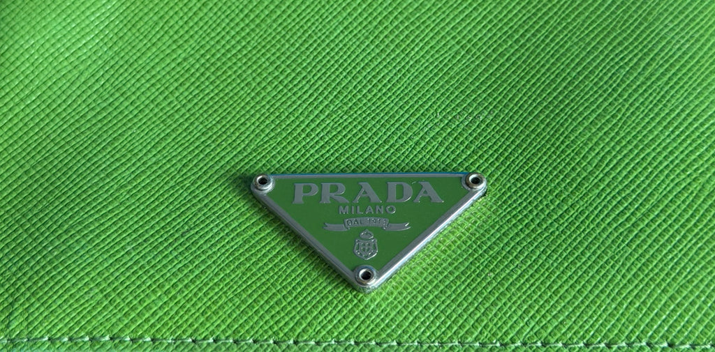 Prada Green Saffiano Leather Key Pouch