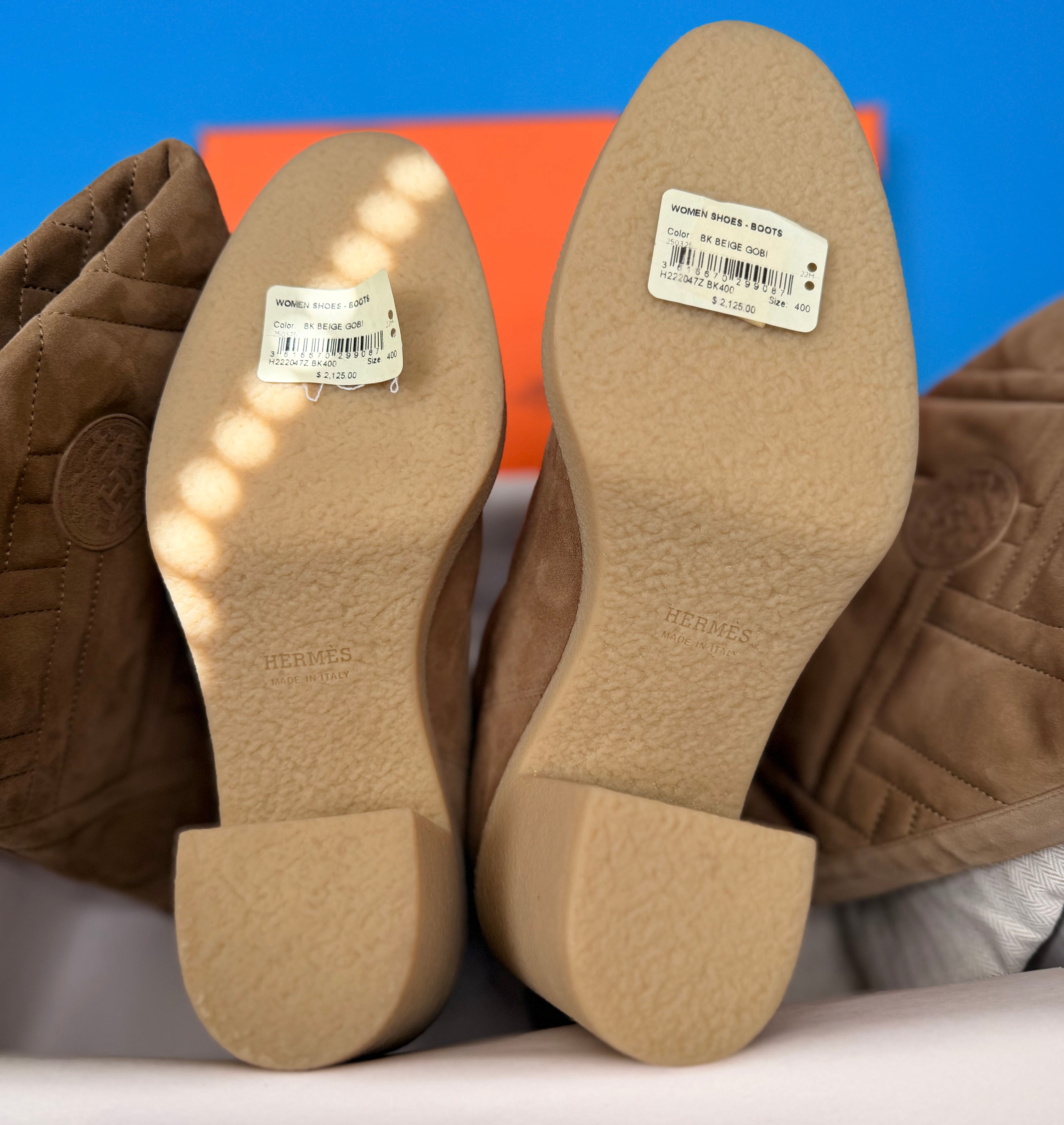 Hermès Fjord 70 suede woman’s boots in a beige Size (40)
