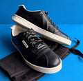 Chanel Black Leather Logo Lace Low-Top Sneakers Size 38 (US 8)