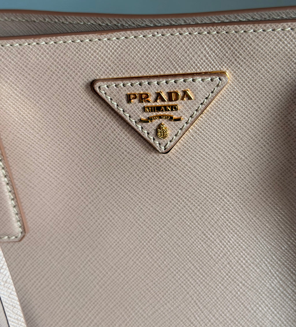 PRADA Saffiano Lux Tote Bag Cammeo Beige Brand New with Card Discontinued