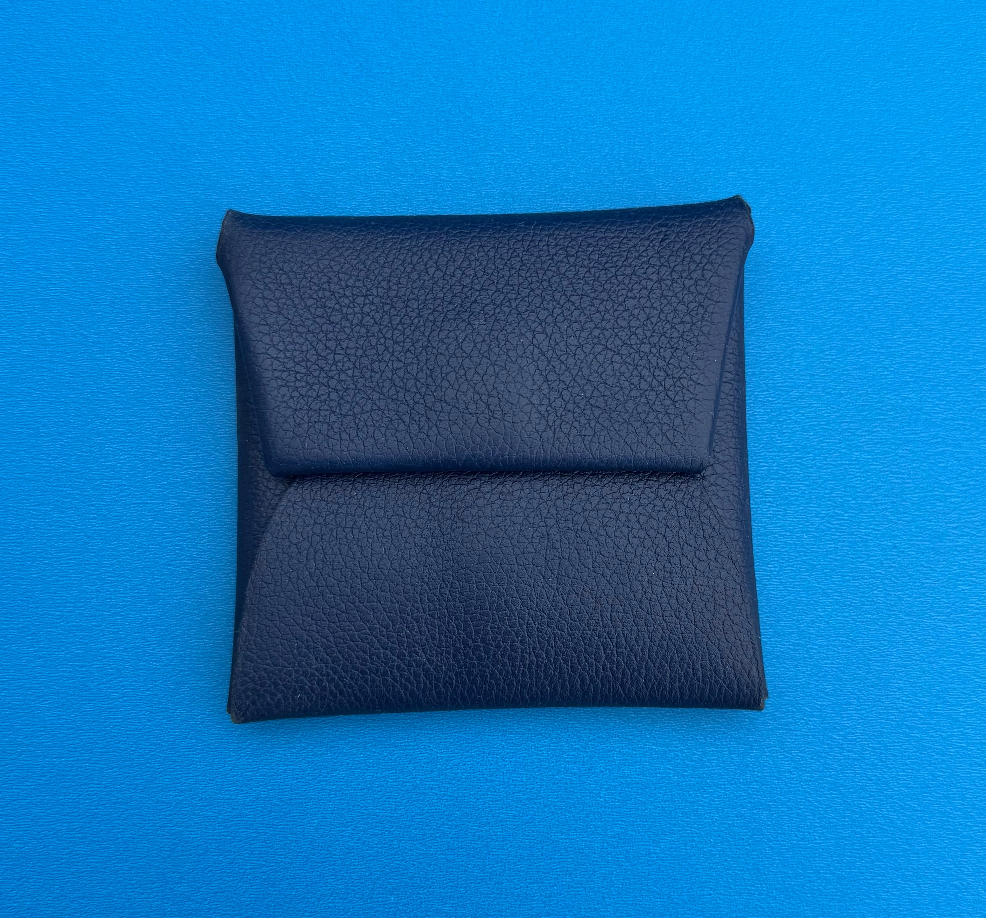 Hermès Bastia Change Purse Navy, Calvi Blue