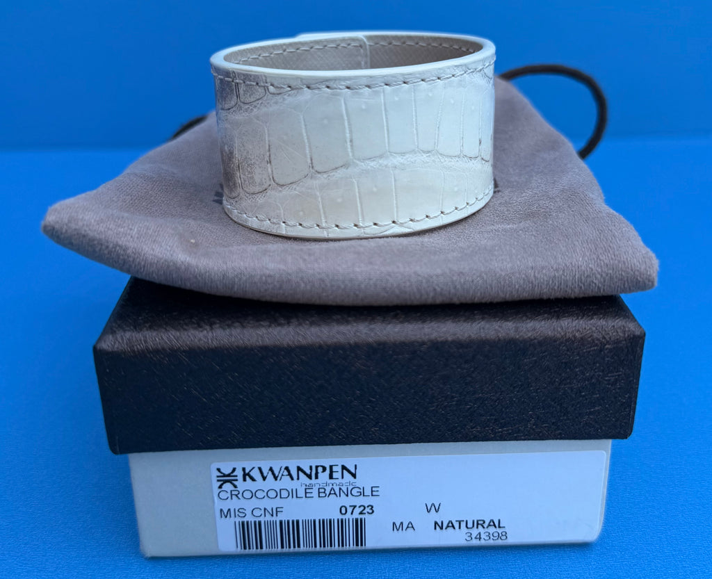 Kawapen Himalayan Crocodile Cuff Silver Hardware
