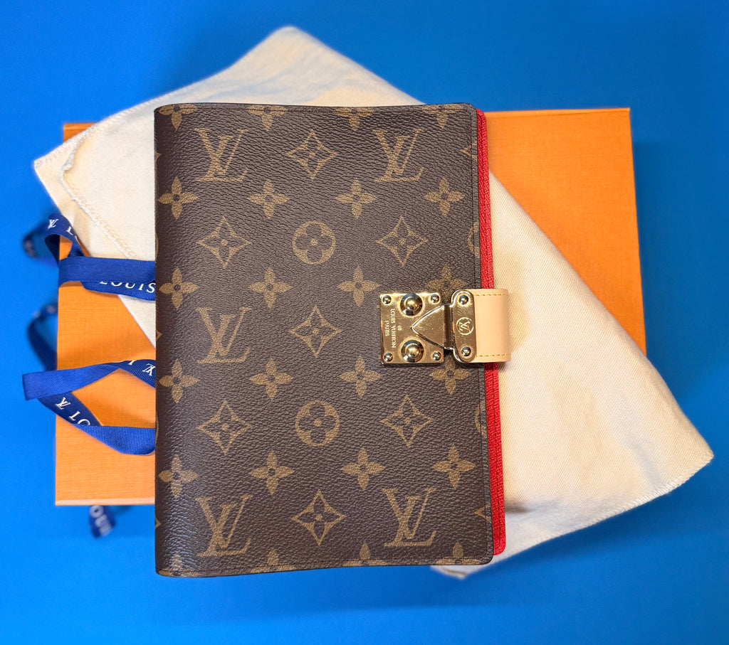 Louis Vuitton Paul MM Notebook Cover In Monogram Canvas Red Lining